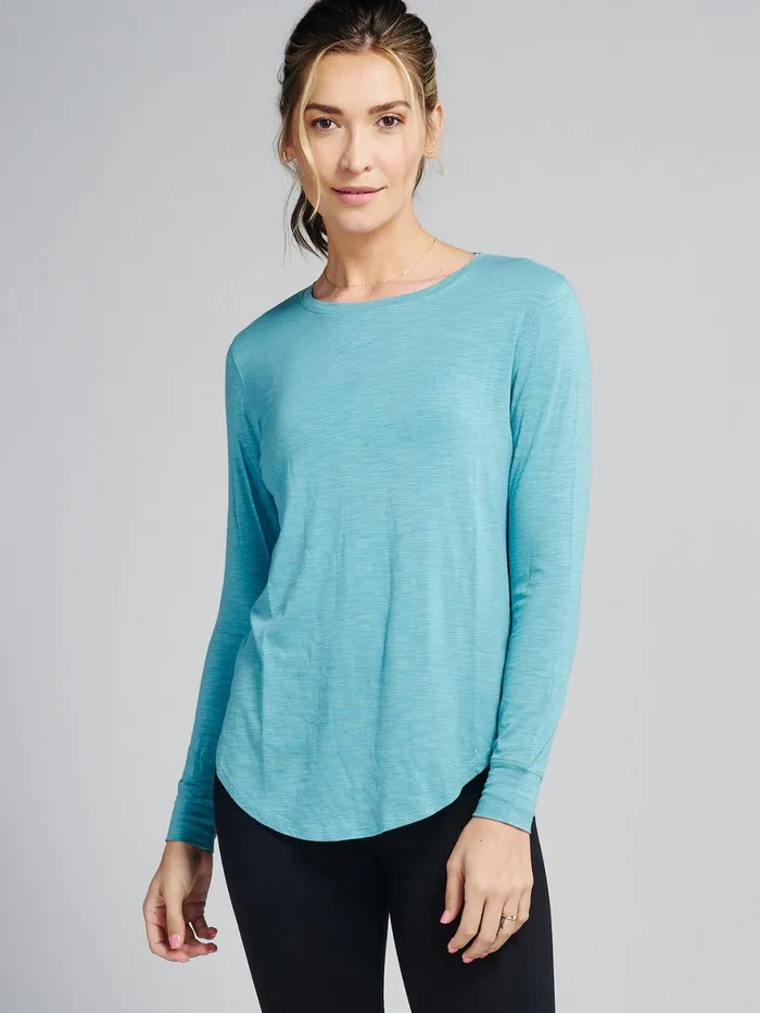 Women Longline Long Sleeve Shirts Tasc Performance Yoga Studio