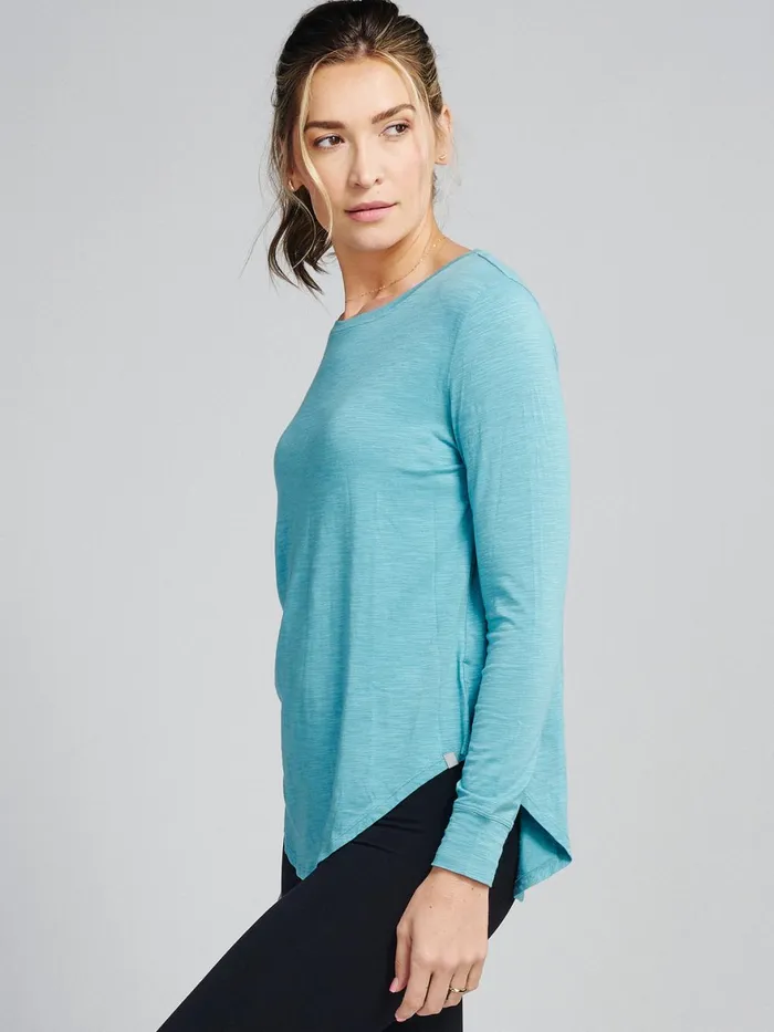 Women Longline Long Sleeve Shirts Tasc Performance Yoga Studio