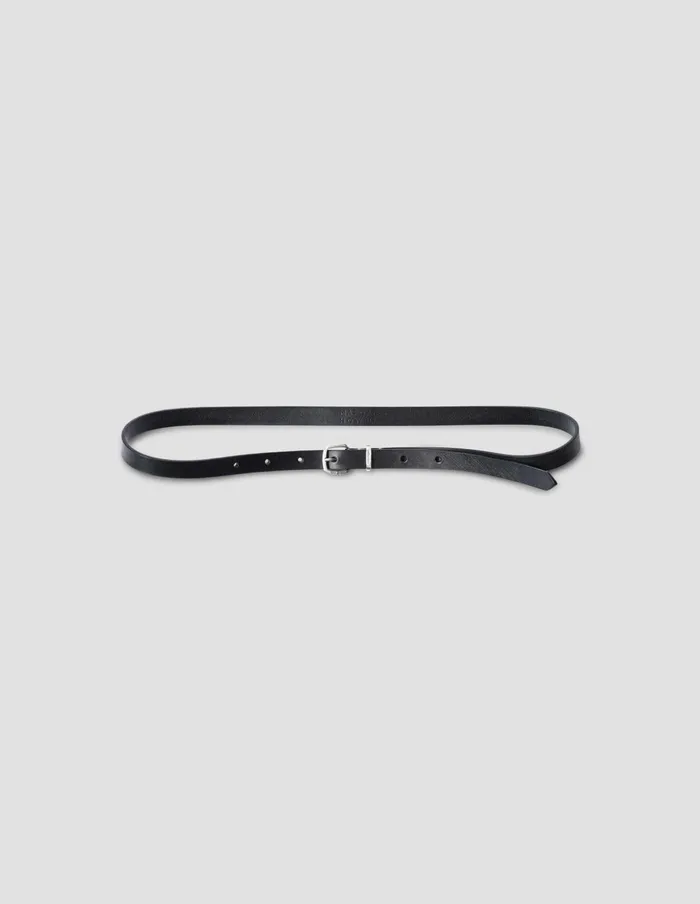 WomenMen Slim Silver Buckle Belt Black Margaret Howell Belts
