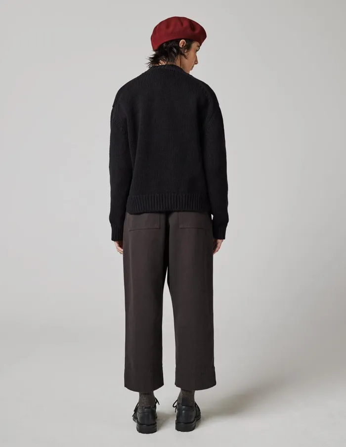 Women Mhl Chunky V Neck Black Margaret Howell Knitwear