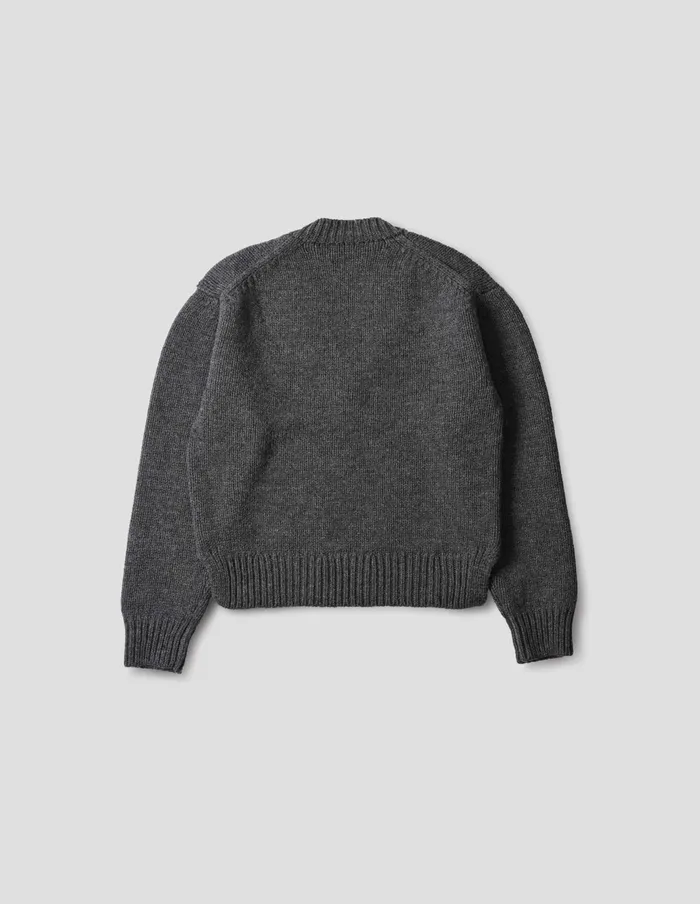 Women Mhl Chunky V Neck Mid Grey Margaret Howell Knitwear