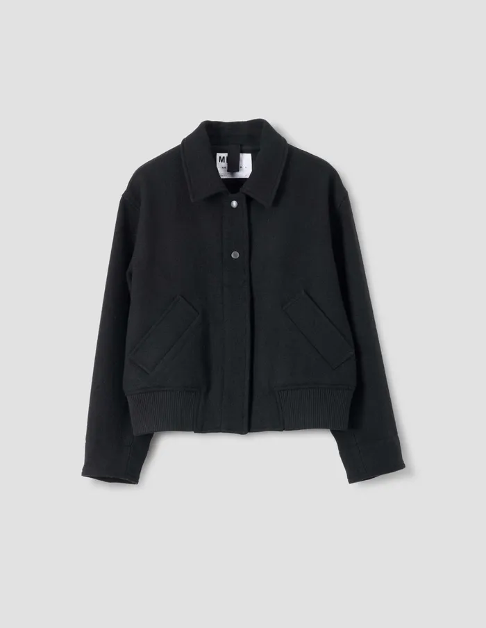 Women Mhl Cropped Bomber Jacket Black Margaret Howell Jackets and Coats