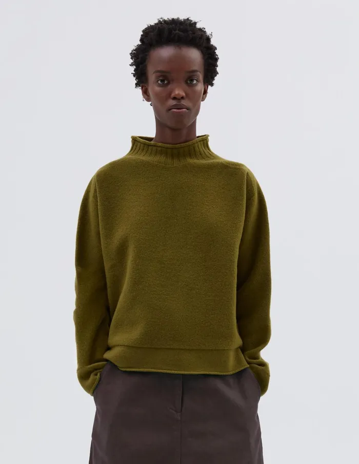 Women Mhl Felted Guernsey Fresh Olive Margaret Howell Knitwear