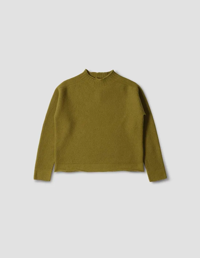 Women Mhl Felted Guernsey Fresh Olive Margaret Howell Knitwear