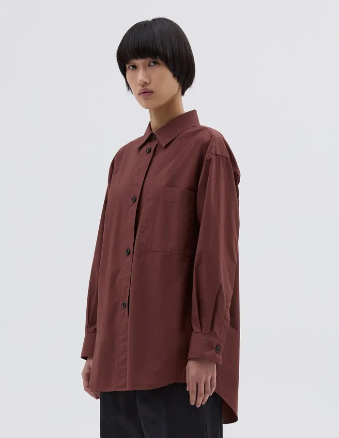 Women Mhl Oversized Painters Shirt Conker Margaret Howell Shirts