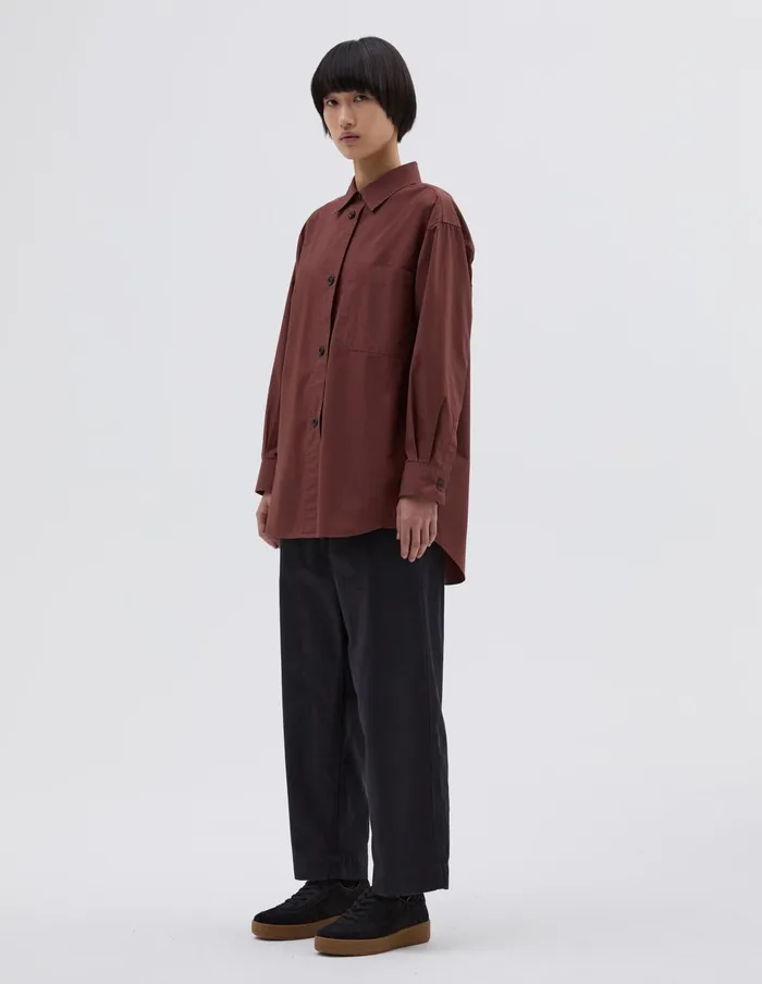 Women Mhl Oversized Painters Shirt Conker Margaret Howell Shirts