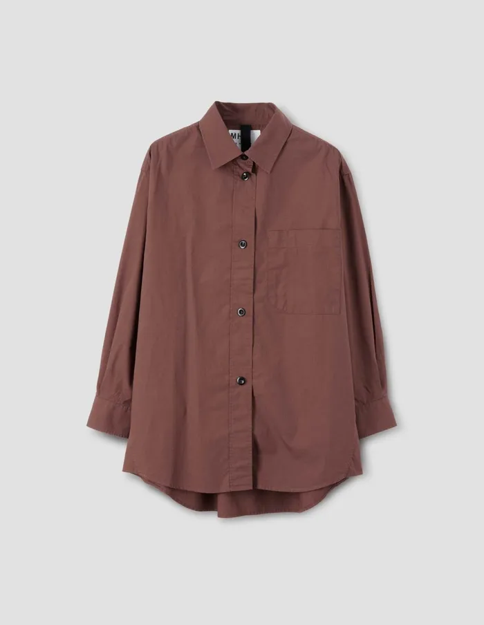 Women Mhl Oversized Painters Shirt Conker Margaret Howell Shirts