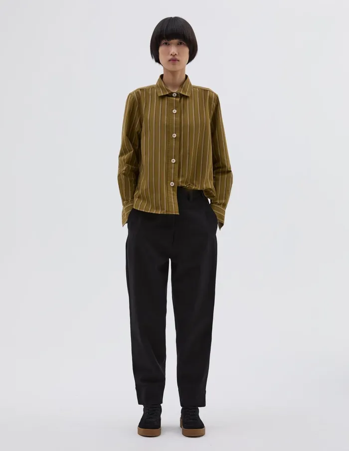 Women Mhl Simple Shirt Light Olive Off White Margaret Howell Shirts