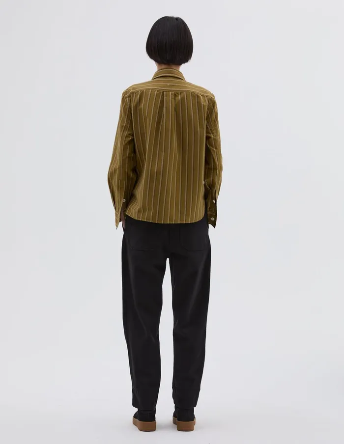 Women Mhl Simple Shirt Light Olive Off White Margaret Howell Shirts