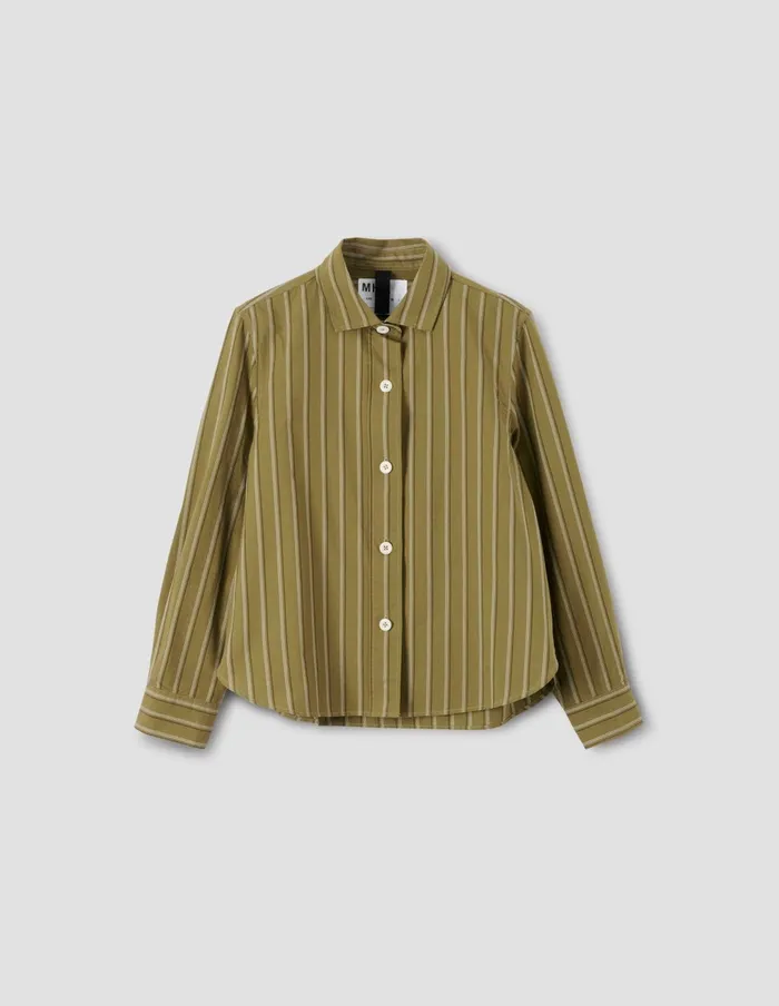 Women Mhl Simple Shirt Light Olive Off White Margaret Howell Shirts