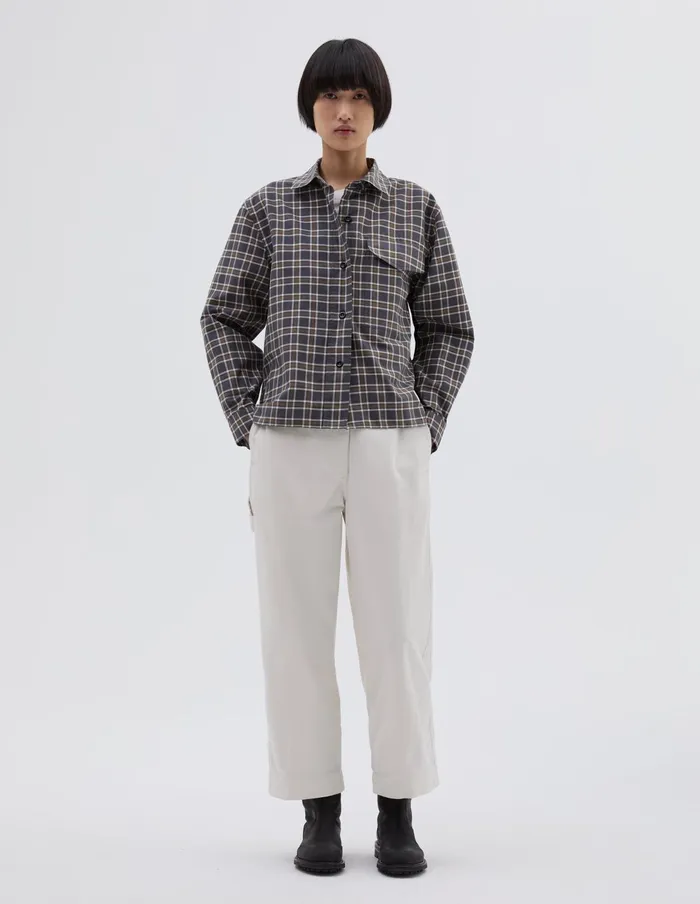 Women Mhl Single Pocket Overshirt Slate Moss Margaret Howell Shirts