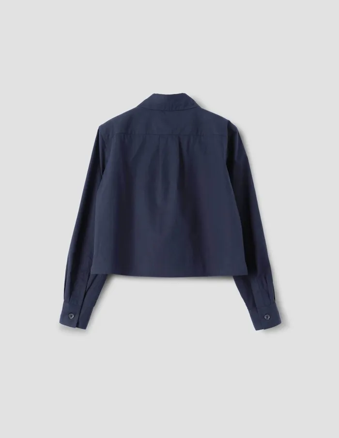Women Mini Cropped Shirt Dark Navy Margaret Howell Shirts