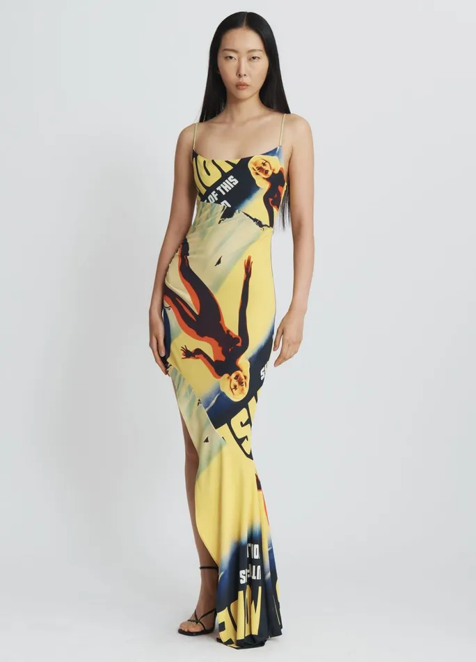 Women MONSE Lady Printed Draped Dress MONSE Dresses