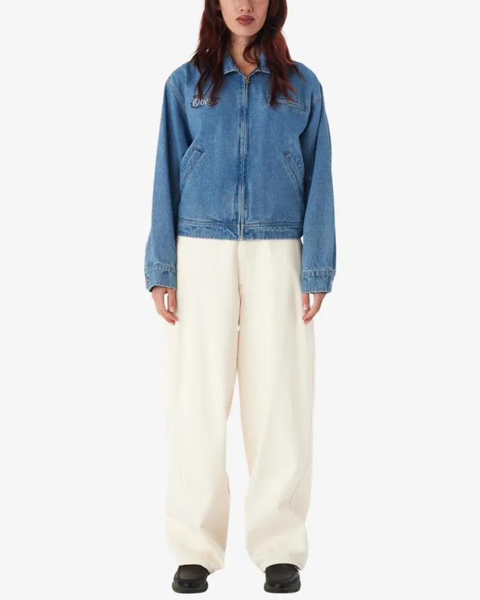 Women NESSA BLOUSON JACKET Light Indigo OBEY Clothing Denim