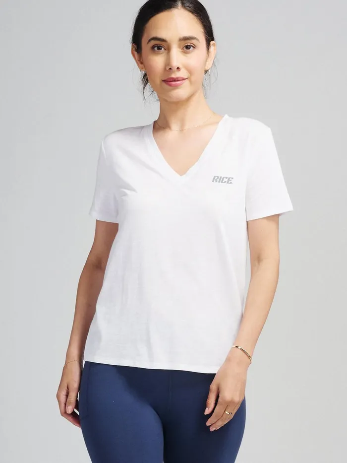 Women NOLA VNeck TShirt 8211 Rice University Tasc Performance Short Sleeve TShirts Polos