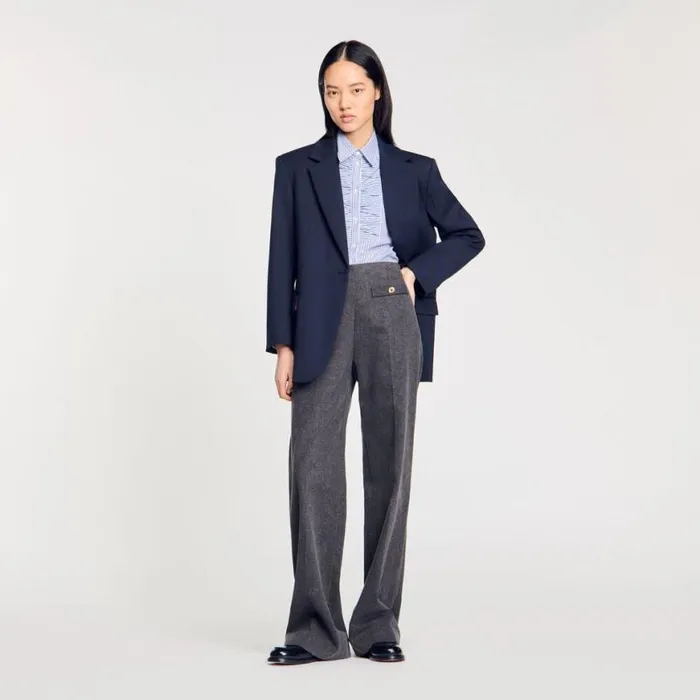 Women Pants and Shorts SANDRO Highrise Jeans Grey