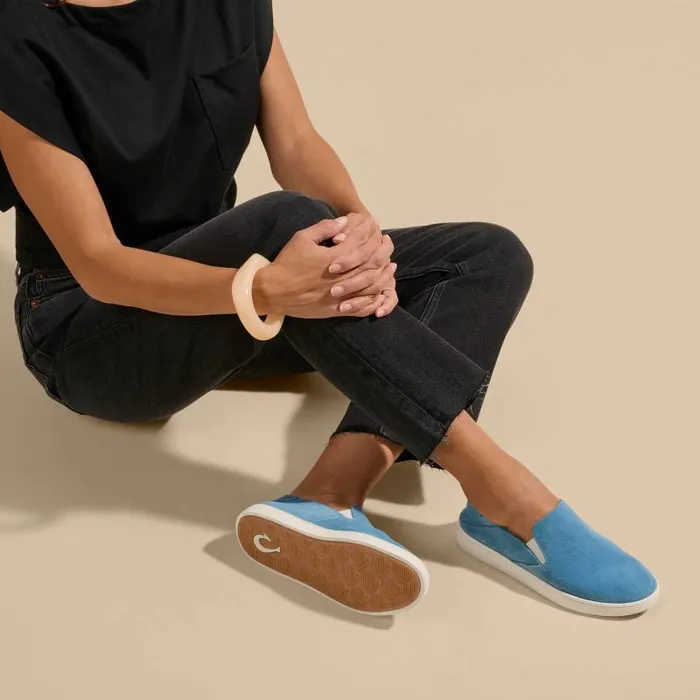 Women Pehuea Luxe Womens Suede SlipOn Shoes Blissful Blue Olukai SlipOn Women Pehuea Luxe Womens Suede SlipOn Shoes Blissful Blue Olukai SlipOn