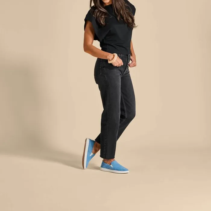 Women Pehuea Luxe Womens Suede SlipOn Shoes Blissful Blue Olukai SlipOn Women Pehuea Luxe Womens Suede SlipOn Shoes Blissful Blue Olukai SlipOn