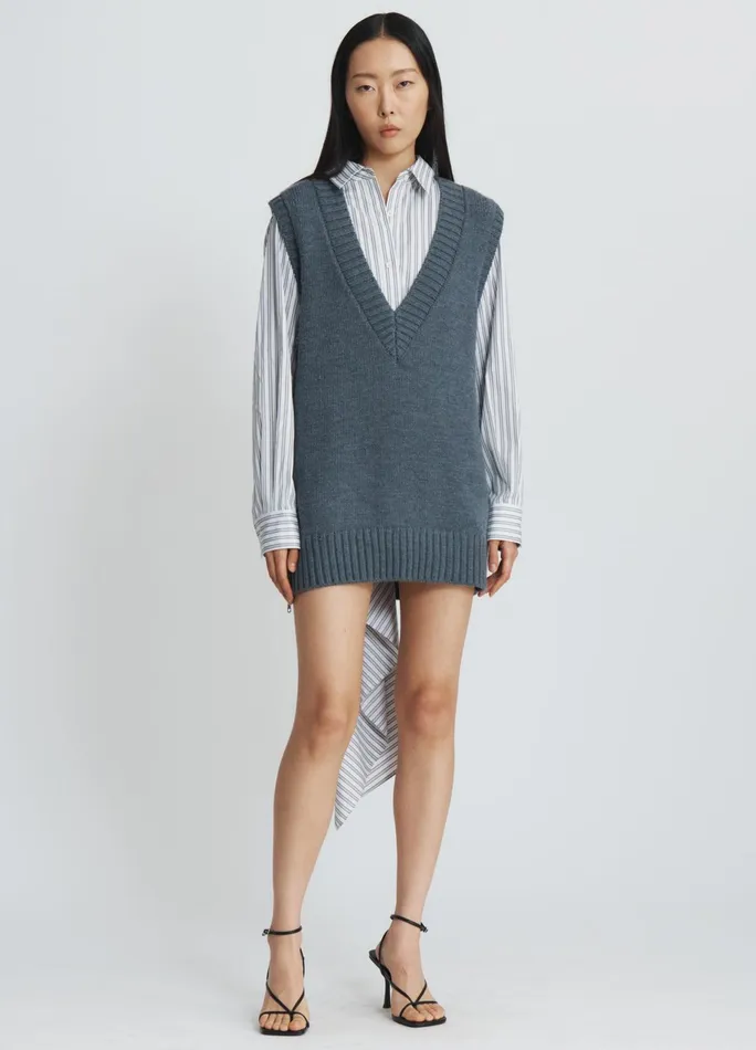 Women Pinstripe Back Cascade Shirt MONSE Tops