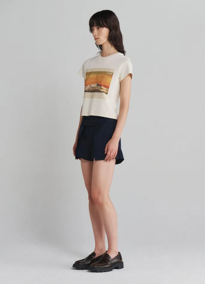 Women Postcard Print Tee MONSE Tops