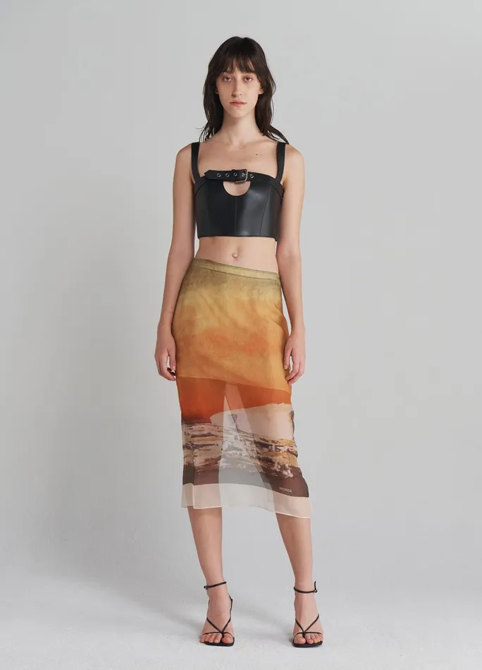 Women Printed Organza Pencil Skirt MONSE Bottoms