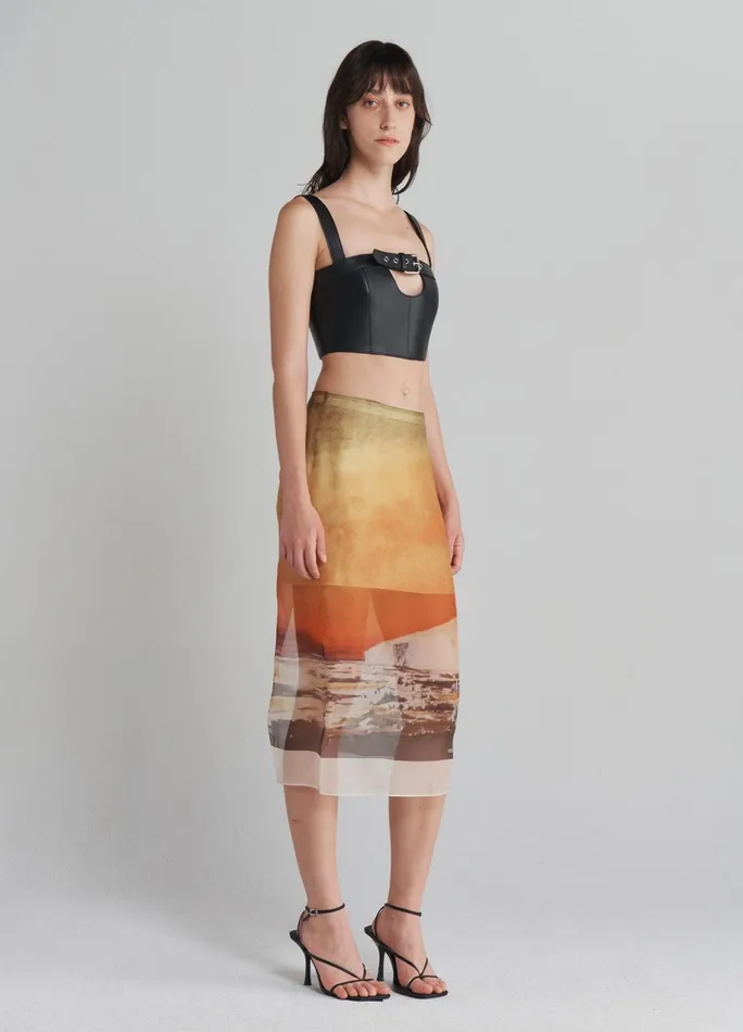 Women Printed Organza Pencil Skirt MONSE Bottoms