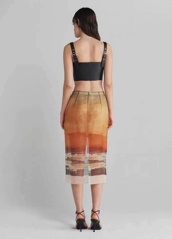 Women Printed Organza Pencil Skirt MONSE Bottoms