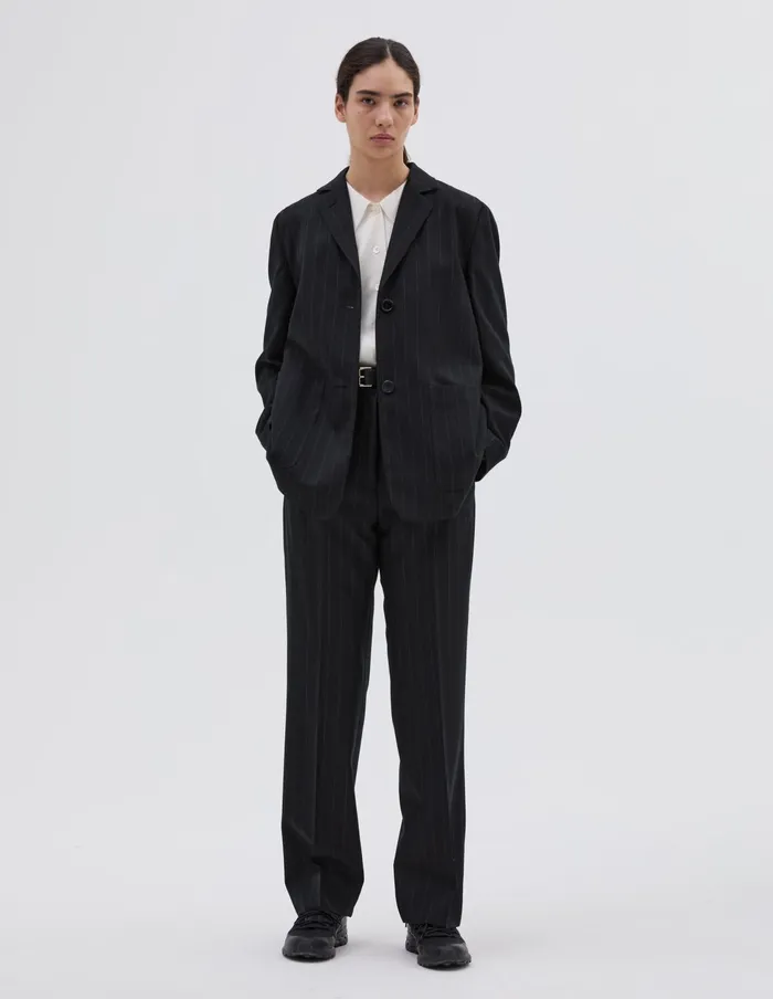 Women Relaxed Blazer Black Grey Margaret Howell Jackets and Coats