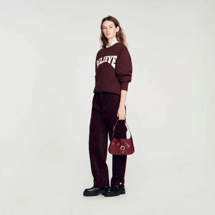 Women Shoulder Bags SANDRO Janet Bag Burgundy