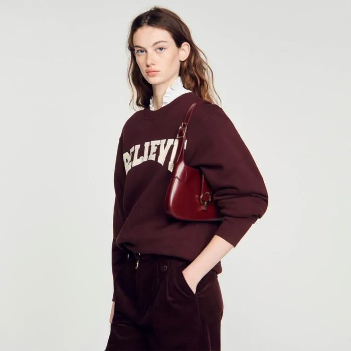 Women Shoulder Bags SANDRO Janet Bag Burgundy