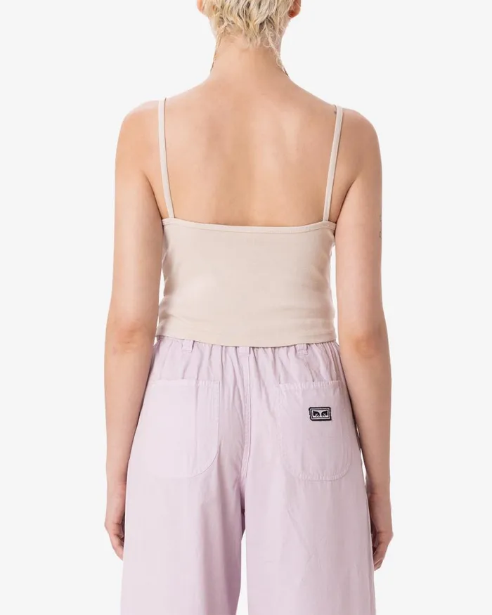 Women SITTING FAIRY SPAGHETTI STRAP CROP TANK Blue Danube OBEY Clothing TSHIRTS Women SITTING FAIRY SPAGHETTI STRAP CROP TANK Blue Danube OBEY Clothing TSHIRTS