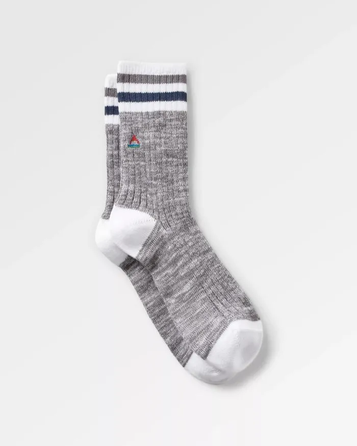 Women Socks Passenger Organic Midweight Rib Socks Grey Marl Grey Marl