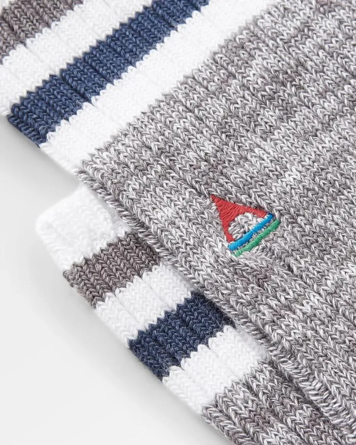 Women Socks Passenger Organic Midweight Rib Socks Grey Marl Grey Marl