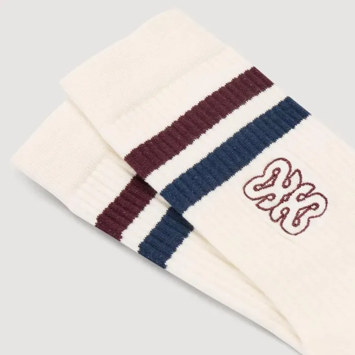 Women Socks SANDRO Embroidered Socks Ecru