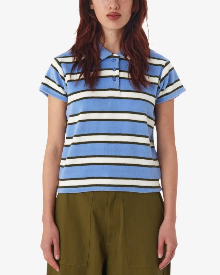 Women SOL STRIPE POLO Hydrangea Multi OBEY Clothing TOPS
