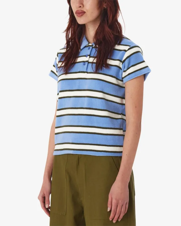 Women SOL STRIPE POLO Hydrangea Multi OBEY Clothing TOPS