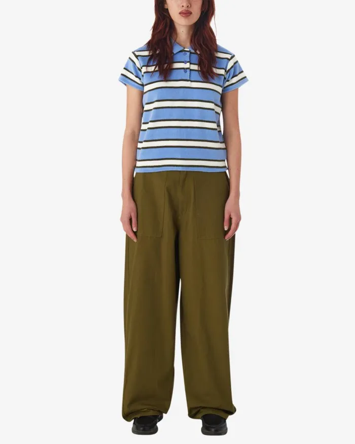 Women SOL STRIPE POLO Hydrangea Multi OBEY Clothing TOPS