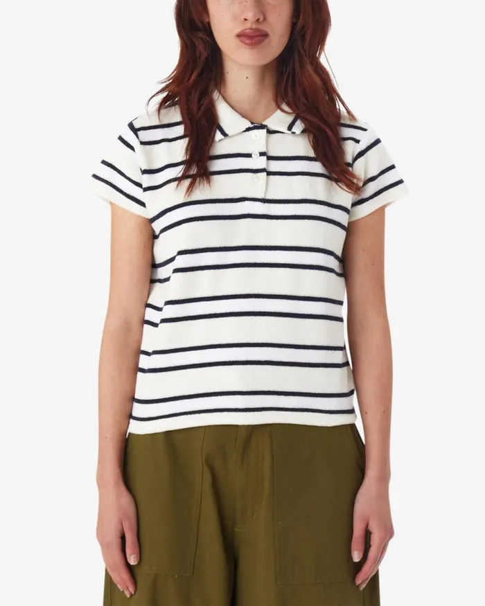 Women SOL STRIPE POLO Hydrangea Multi OBEY Clothing TOPS