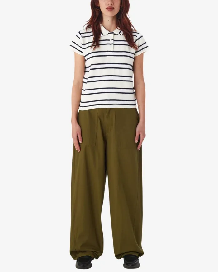 Women SOL STRIPE POLO Hydrangea Multi OBEY Clothing TOPS