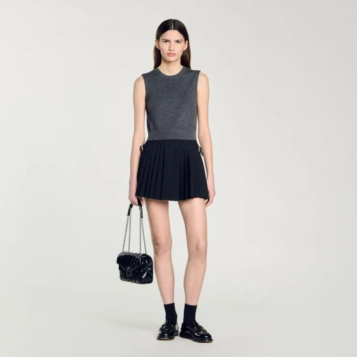 Women Sweaters and Cardigans SANDRO Sleeveless Sweater Dark Grey