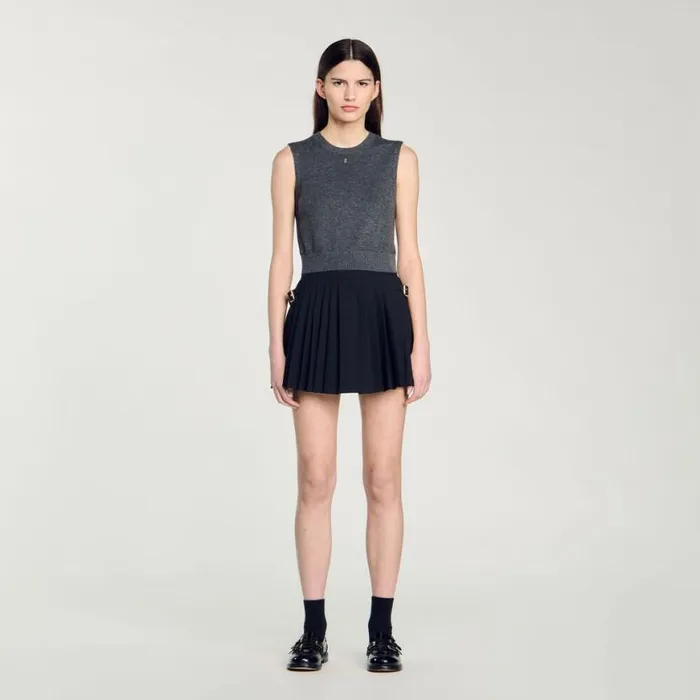 Women Sweaters and Cardigans SANDRO Sleeveless Sweater Dark Grey