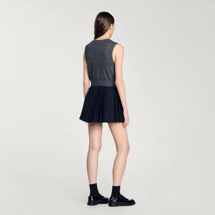 Women Sweaters and Cardigans SANDRO Sleeveless Sweater Dark Grey