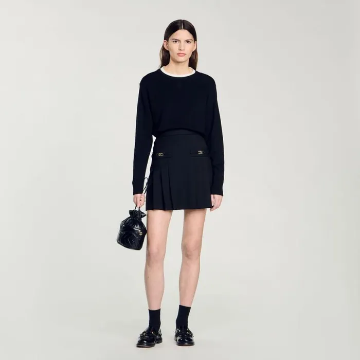 Women Sweaters and Cardigans SANDRO Wool Blend Sweater Black