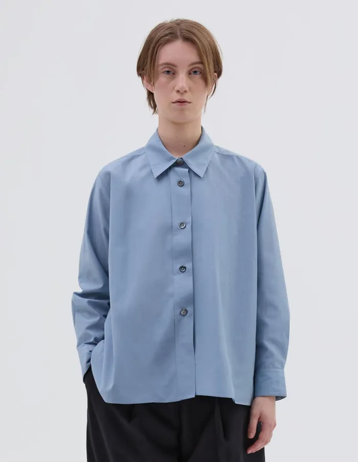 Women Swing Shirt Dusty Blue Margaret Howell Shirts