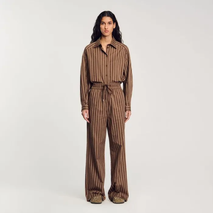 Women Tops and Shirts SANDRO Oversized Shirt Brown