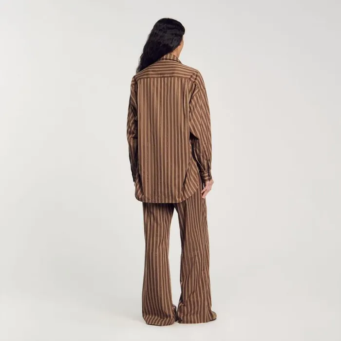 Women Tops and Shirts SANDRO Oversized Shirt Brown
