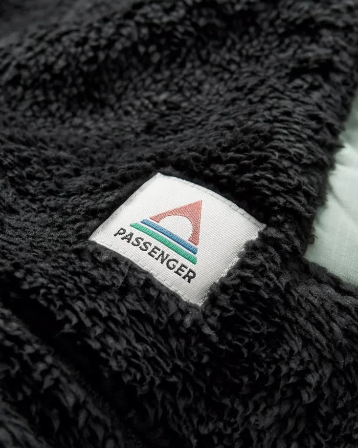 Women Tops Passenger Beaumont Recycled Sherpa Hooded Fleece Black Black