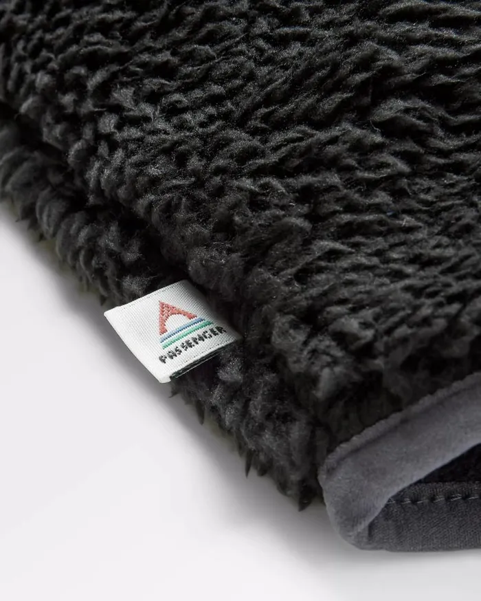 Women Tops Passenger Beaumont Recycled Sherpa Hooded Fleece Black Black