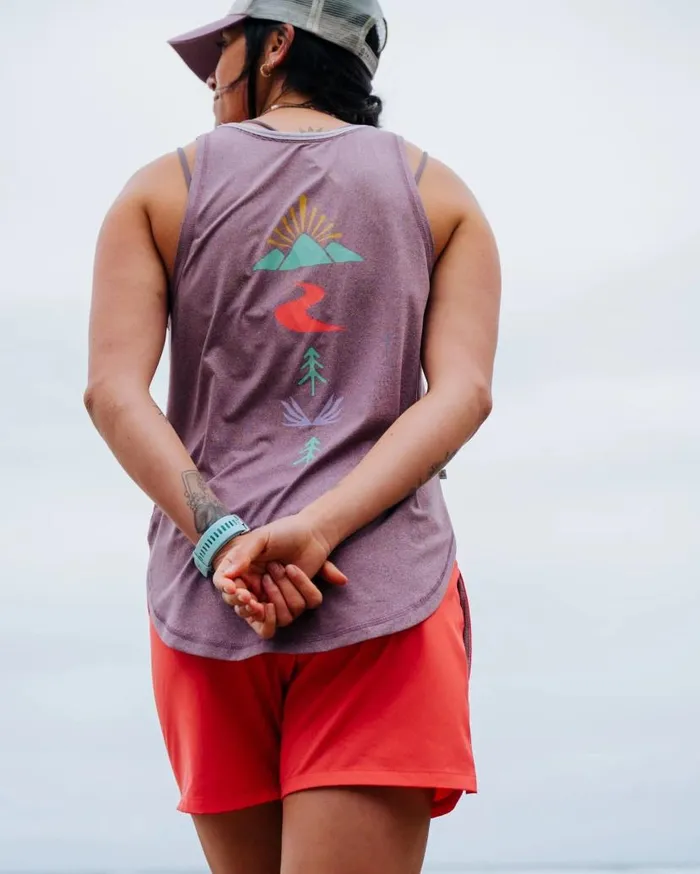 Women Tops Passenger Breezy Recycled Active Vest Berry Marl Berry Marl
