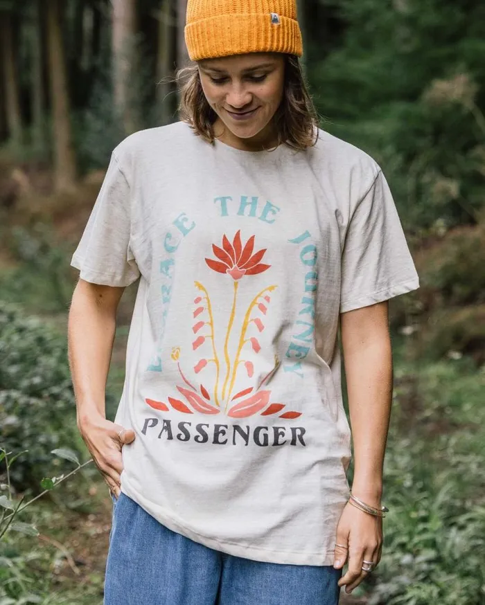 Women Tops Passenger Bud Recycled Cotton TShirt Milky Marl Milky Marl